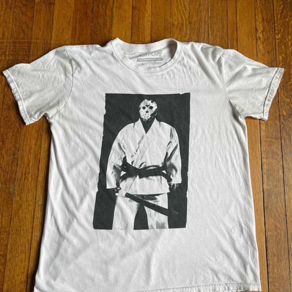 Rare Friday The 13th Jason Vorhees Samurai Sensei Black Belt T Shirt Large